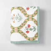 King-size Block Printed Bedcover & Pillow Cases - Ochre - Eyaas